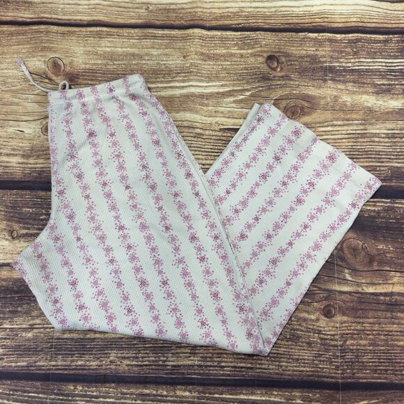 Joe Boxer Womens Knitted Sweatpants Pants Size Large White Pinks Skulls - Picture 1 of 7